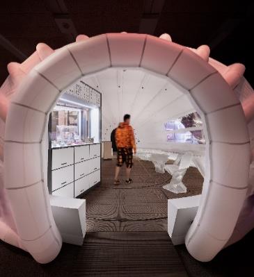 Habitat pods with pneumatic supporting fabric structure