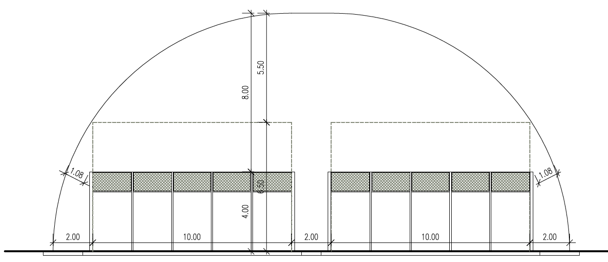 Padel roof inclination